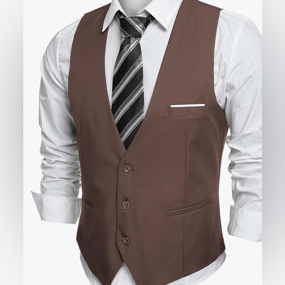 Vintage Fully lined. Pit to pit=24.5 inches. Never worn.Chocolate brown textured - Picture 16 of 16